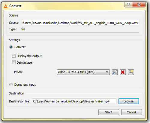 conversor mp4 para vlc