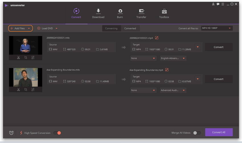 Add M4V files